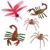 Toy Bug Action Figure Playset - 30pcs with 15 Unique Giant Insects - Grasshoppers, Tarantulas, Spiders & More- 2-4" Realistic Fake Bugs, Great for Pranks, Stocking Stuffers, & Xmas Gifts for Kids