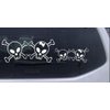 Rad Dezigns Cute Skull with Son Daughter Stick Family Car Window Wall Laptop Decal Sticker - White 8in X 2.2in