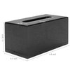 MyGift Modern Black Wood Grain Tissue Box Cover with Easy Refill Slide Out Bottom, Refillable Bathroom Facial Napkin Tissue Box Holder