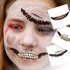 BASEMMAHER 12 Sheets Halloween Clown Horror Mouth Tattoo Stickers Prank Makeup Temporary Tattoo Paper Horror Lip Big Mouth Face Tattoos Decals for Adults Women Men Halloween Masquerade Cosplay Props