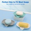 3 Pack Silicone Soap Dish with Drain, Bar Soap Holder for Shower/Bathroom, Self Draining Waterfall Soap Tray/Saver for Kitchen, Keep Soap Dry, Easy to Clean