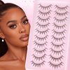 Manga Lashes Natural Look Individual Lash Clusters Anime False Eyelashes Wispy Spiky Kawaii Korean Makeup Clear Band 3D Short Faux Mink Manhua Eyelashes - Geeneiya 02A