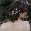 Bartosi Rhinestone Star Hair Clips Crystal Star Hair Clip Bride Wedding Hair Barrettes Sparkly Silver Hair Pins Bridal Decorative Hair Accessories for Women and Girls (Pack of 2)