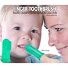Brilliant Baby Finger Toothbrush - Silicone Teether Brush and Gum Massager for Babies and Toddlers, 3 Months Old and Up, Gum and Tooth Cleaning Essentials for Baby/Toddler, Green/Clear, 2 Brush Set