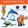 DIY 3D Wooden Puzzle Bundle– Colorful Sea Animals Models Building Kits for Kids & Adults- Educational STEM Brain Teasers Puzzles - Wood Crafts Gifts for Boys and Girls- Ages 8-9-10-11-12