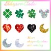 Laza 2g Chunky Glitter for St. Patrick's Day Clove Confetti Holographic Nail Charms Sequins Stickers Sparkle for DIY Crafts Nail Art Decoration Party Face Body Make Up Resin - Grass Green