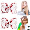 2Pcs Softball Hair Bow Clips 4.5" Grosgrain Ribbon Bows with Alligator Clips Hair Barrettes Hair Accessories for Little Girls Teens(white)