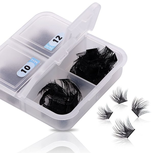 AuReve Lash Clusters,Eye Lash Clusters,DIY Lash Extensions Clusters,Individual Lashes,Eyelash Clusters,Cluster Lashes For Home Use,96 Pcs 0.07D 10/12/14/16mm Mix (G03)