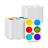 Voittozege 100 Pcs White Plastic Paint Palette 6 Well Watercolor Palette Paint Palettes Craft Paint Trays Finger Painting Tray Rectangular Plastic Paint Tray for DIY Art Painting Watercolor Craft