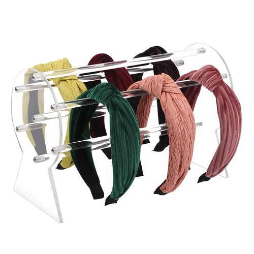 AOFLLU Acrylic Headband Holder, Clear Hairband Organizer, Headband Display Stand, Storage Rack for Jewelry Hair Clasp Bangles, Teen Girl Women Gifts