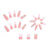Hkanlre Coffn Press on Nails Tips Ballerina Long Heart Fake Pink Nails Full Cover Rhinestones Coffin False Nails for Women and Girls 24PCS