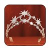 CAKURE Star Moon Tiaras and Crown Silver Wedding Rhinestone Crowns Headband Bridal Crystal Tiara Headpiece Wedding Hair Accessories for Women