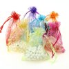 Zhiheng 100pcs Organza Wedding Party Gift Bags Butterfly Drawstring Pouches Jewelry Gift Bags Christmas Party Gift Favor Bags (3"x4", Purple)