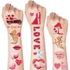 Valentines Temporary Tattoos Sticker 132 Pcs Valentines Day Decorations Tattoo Sets Cupid Heart Love Rose Bouquet Fake Tattoo Stickers for Lover Party Decorations Girls Women Favor Party Supplies (9 Sheets)
