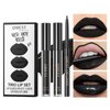 ZAMANIYA 3 In 1 Lip Gloss Set With Matte Lipstick ,Moisturizing Lip Gloss And 2mm Lip Liner Liquid Lipstick Long Lasting Makeup Lip Plumping Lipstick Lipgloss Soft And Smooth Like Cream (12-Black Magic)