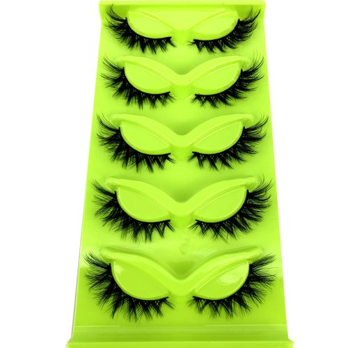 HBZGTLAD New 3D Cat-Eye Mink Eyelashes Curled Winged Natural Realistic Messy End Eye Elongated Thick False Eyelashes Soft Fake Eyelashes (MF-6)