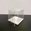 IDAFSA Clear Acrylic Display Case,Display Box Stand with White Base,with Door, Dustproof Protection Showcase for Collectibles Memorabilia Figurines ,12 Size Options(4x4x4inch;10x10x10cm)