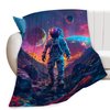 Astronaut Print Blanket Space Planet Galaxy Throw Blankets Gifts for Couch Sofa Bed Stuff Decor Lightweight Soft Cozy Fleece Plush Warm Flannel Bedding for Lover Men Women Boys Girls Kids 40"x50"