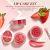 Lip Balm & Moisturizer Set, Lip Scrub & Lip Sleeping Mask- Overnight Treatment Lip Care Products | Moisturize & Nourish, Dry Cracked Lips, Intense Hydration with Vitamin C