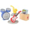 Peppa Pig Little Rooms Music Studio Playset, 6 Pieces - Includes Peppa Figure, Guitar, Saxophone, Drums, Records & Light-Up Piano for Kids, Girls, Boys - Ages 2+