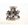 Silver metal blue/black flower butterfly crystal hair claw clip bridal clip