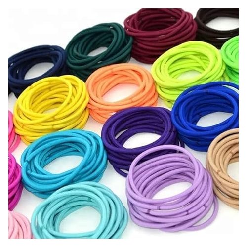 Generic Noor Village Jewellery Hair Elastics Ties Stretchable Rubber Hair Bands for Thin Hair - No Crease Hair Accessories for Women, Men, Girls, an Boys - Elastic Bands (Model 7)
