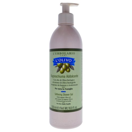 LErbolario L'Olivo Softening Shower Gel, 16.9 oz - With Olive Oil Extract - Aromatic Scent - Gently Moisturizes and Nourishes - Cruelty-Free