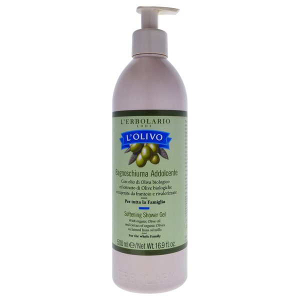 LErbolario L'Olivo Softening Shower Gel, 16.9 oz - With Olive Oil Extract - Aromatic Scent - Gently Moisturizes and Nourishes - Cruelty-Free