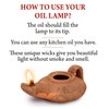 Herodian - Biblical Classic with Handle - Replica Ancient Clay Oil LAMP & Certificate of Authenticity Hanukkah-Judaica/Christian Gift