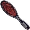 Kent CSMS Classic Shine Small Oval Cushion Straightening Brush - Natural Black Boar Bristle Hair Brush with Nylon Quills - Shine Hair Brush and Scalp Scrubber for Short to Shoulder Length Hair