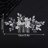 Teyglen Flower Pearl Bride Wedding Hair Comb Gold Crystal Hair Comb Bridal Hair Piece Decorative Hair Accessories for Bride Rhinestone Headpiece for Women Grils (Gold)