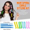 42 Pieces Spiral Curlers Wave Curls Kit, No Heat Hair Curlers Styling, 40 Pieces Hair Curler Rollers Curling Rods 2 Pieces Styling Hooks for Hair Supplies (11.8 Inch)