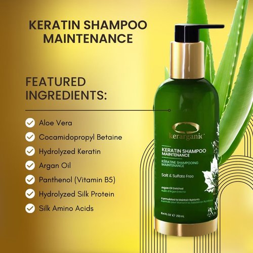 Kerarganic Keratin Shampoo Maintenance +Conditioner Post-Straightening Premium Set 250ml/8.4floz
