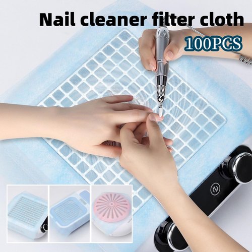 100 Sheets Nail Dust Collector Filter Paper,Blue PP Material Dust Collector Nail Tech Filter Cotton Pad Replacement Nail Vacuum Dust Vollector Filters Film Paper For Nail Supplies Nail Accessories