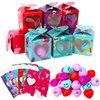Lumiparty Valentines Day Gifts for Kids - 28 Pack Valentine Heart Shape Stress Balls with Heart Boxes, Stress Relief Smile Face Squeeze Toys for Party Favors