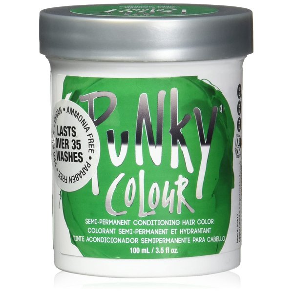 jerome russell Punky Hair Color Creme, Apple Green, 3.5 Ounce