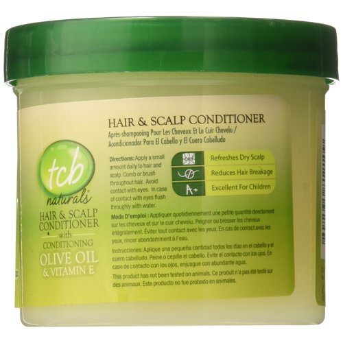 TCB Naturals Conditioner Hair & Scalp Olive Oil & Vitamin-E Jar, 10 Ounce