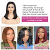 Netoe Bob Wig Human Hair 13x4 Bob Lace Front Wigs Human Hair Pre Plucked 180% Density short Bob Wig Human Hair for Black Women Straight Bob Front Wigs Human Hair Natural Black (12 inch)