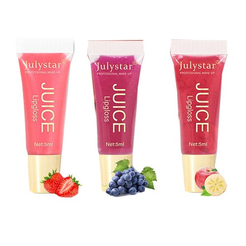 Lip Balm,Tinted Lip Glossy Oil3 Pack Hydrating & Shine Lip Gel Sheer Naturium Clear Moisturizing Non-Sticky Repairing Plumping Lip Care Makeup（Strawberries & Grapes & Apples）