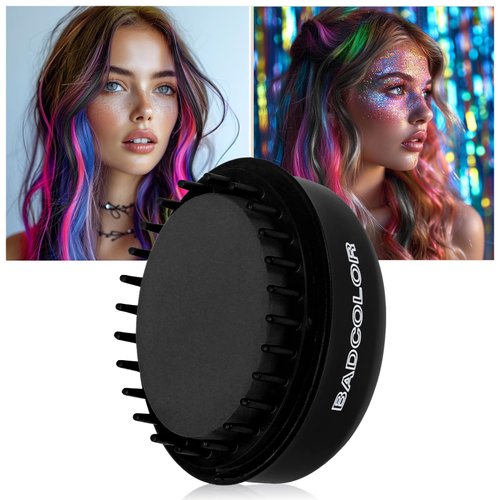 BADCOLOR Black Hair Temporary Hair Dye Comb For Girls Kids Adults, Washable Hair Chalk Makeup For...