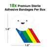 GAMAGO Rainbow Bandages for Kids & Kidults - Set of 18 Individually Wrapped Self Adhesive Bandages - Sterile, Latex-Free & Easily Removable - Funny Gift & First Aid Addition
