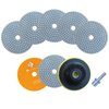 Waies 4 Inch Diamond Polishing Pads Wet Dry with 5/8"-11 Backer Pad 8 Pieces Polish Pad Kit for Drill Grinder Polisher 100 Grit for Granite Tile Marble Concrete Stone Polishing Countertop Quartz …