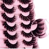 7 Pairs False Eyelashes Wispy Lashes Natural Look Fake Eyelashes Cat Eye Lashes Faux Mink Fluffy Strip False Lashes Pack