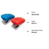PraxxisPro Desk Accessories - Aria Premium Mini Stapler Set - with Built-in Staple Removers, 2000 Standard Staples Included - for Office, School, and Travel, Set of 2, Blue & Red
