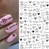 Black Nail Art Stickers Decals 8Sheets Love 3D Nail Art Stickers Heart English Letter Geometric Design Nail Foils Sexy Girl Rose Flowers Leaves Adhesive Stickers for Valentine's Day Nail Decoration