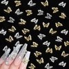 Juome Nail Charms, 40 Pcs Butterfly Nail Charms 3D Butterflies Shape Charms for Nails Gems, Nail Art Decorations Supplies (20Pcs Gold, 20Pcs Silver)