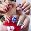 TailaiMei 12 Sheets 4th of July Nail Decals Stickers, Self Adhesive Independence Day Patriotic American Flag DIY Design Eagles USA Nail Art Decorations
