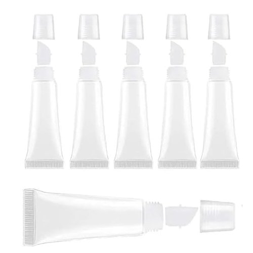 Baoton 8PCS 10ml Clear Empty Lip Gloss Tubes Cosmetic Containers with 5ml Syringes for DIY Lip Gloss