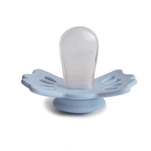 FRIGG Lucky Symmetrical SilkySoft Silicone Baby Pacifier | Made in Denmark | BPA-Free (Sage/Powder Blue, 0-6 Months)