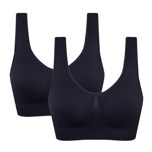 Women's Comfort Workout Sports Bra Low-Impact Activity Sleep Bras 2 Black 3XL